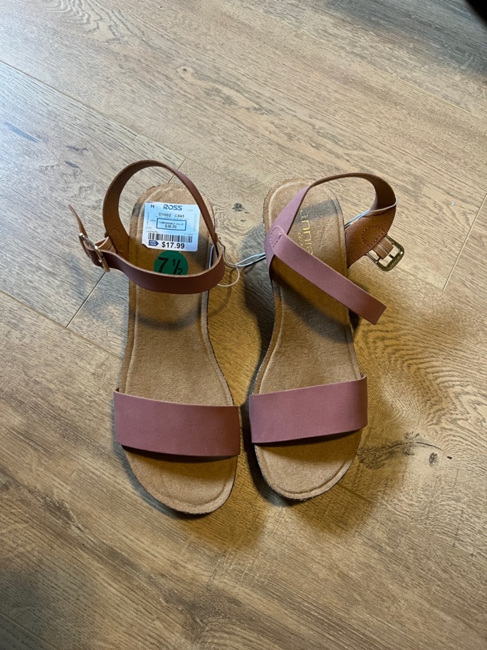 Women's Ankle Strap Wedge Sandals - Dusty Rose